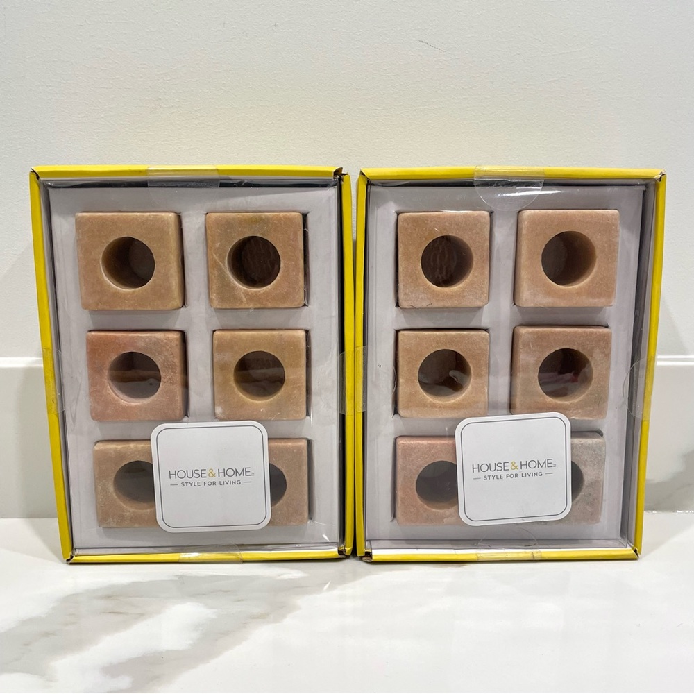 🟣2/$20 NEW House & Home Genuine Marble Napkin Rings